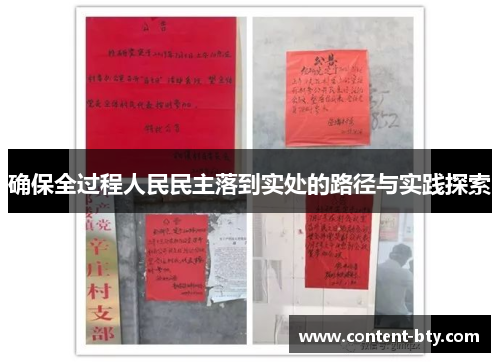 确保全过程人民民主落到实处的路径与实践探索